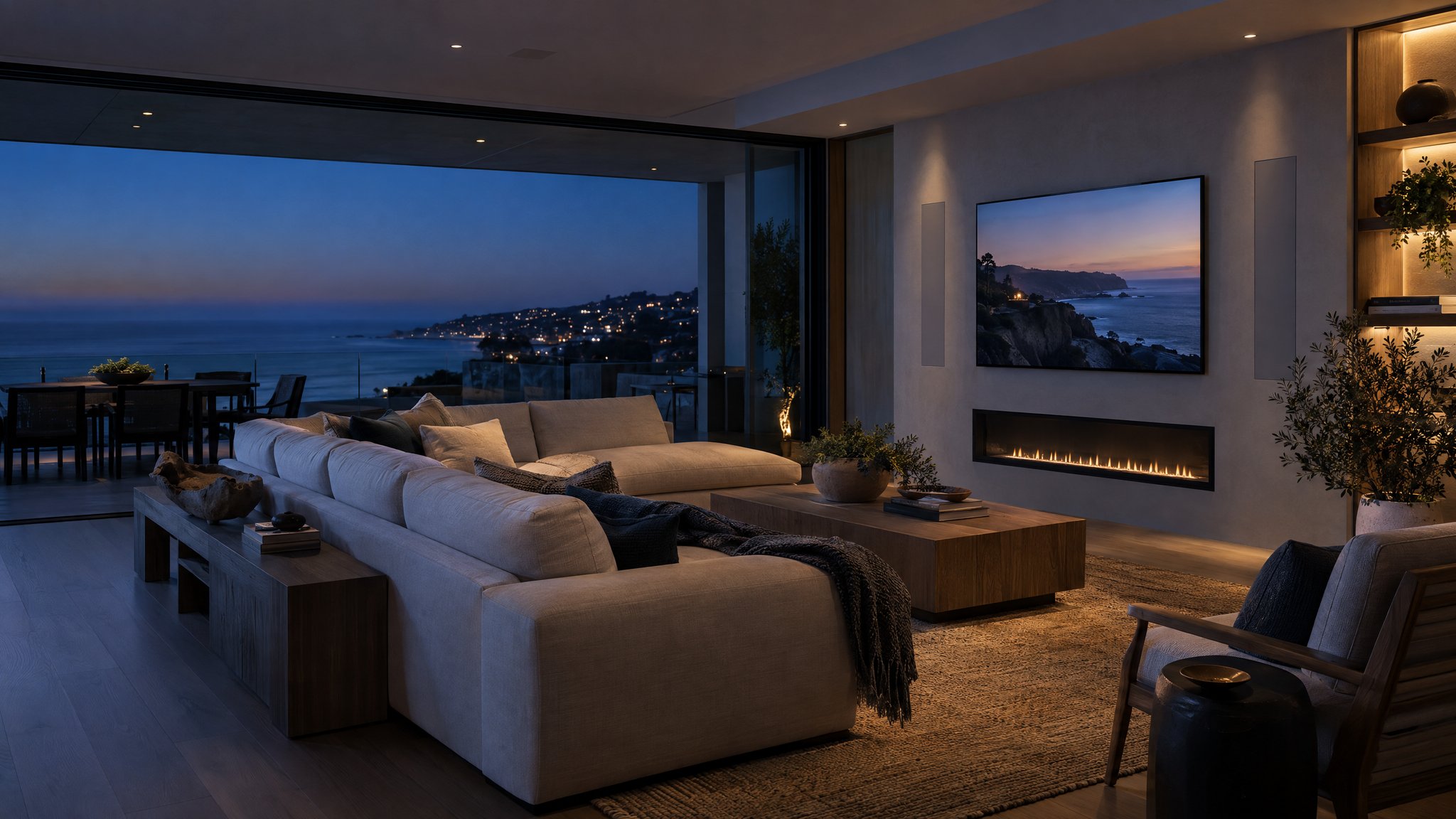Modern connected-home living room